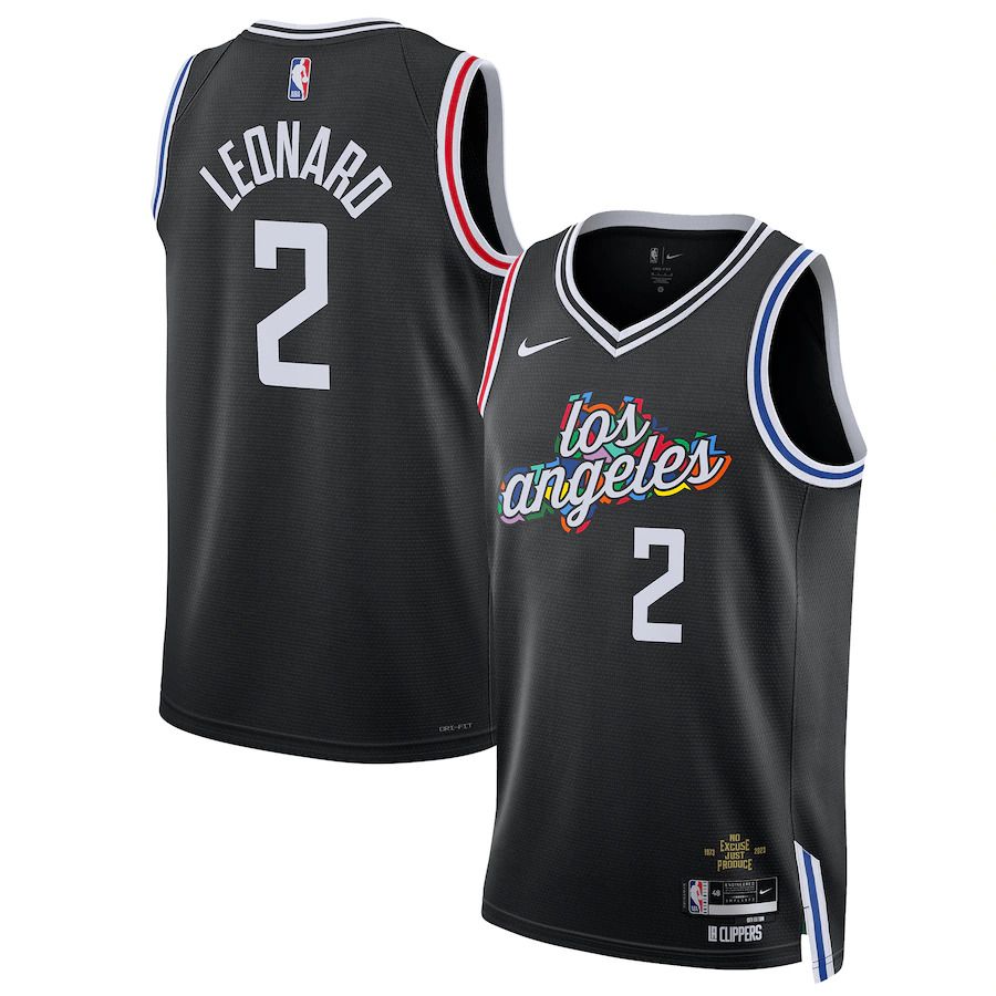 Men Los Angeles Clippers 2 Kawhi Leonard Nike Black City Edition 2022-23 Swingman NBA Jersey